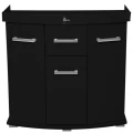 Szafka pod Akwarium Profilowane Owalne Solid 80x35x75cm Czarna