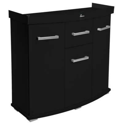 Szafka pod Akwarium Profilowane Owalne Solid 100x40x75cm Czarna