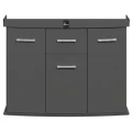 Szafka pod Akwarium Profilowane Owalne Solid 120x40x75cm Grafit