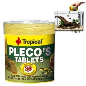 TROPICAL Pleco's Tablets Pokarm Roślinny dla Ryb Tonące Tabletki 50ml/30g 20772