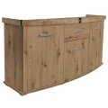 Szafka pod Akwarium Profilowane Owalne Solid 150x50x75cm Dąb Artisan