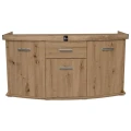 Szafka pod Akwarium Profilowane Owalne Solid 150x50x75cm Dąb Artisan