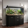 Szafka pod Akwarium Profilowane Owalne Solid 150x50x75cm Czarna