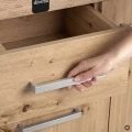 Szafka pod Akwarium Profilowane Owalne Solid 150x50x75cm Dąb Dąb Artisan