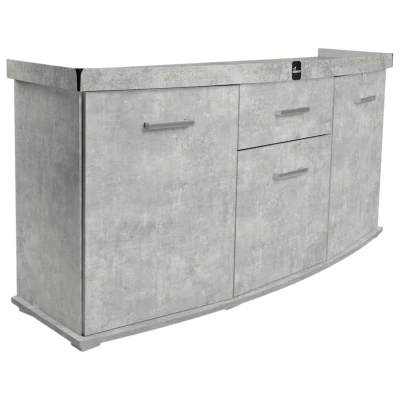 Szafka pod Akwarium Profilowane Owalne Solid 160x60x75cm Beton