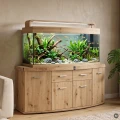 Szafka pod Akwarium Profilowane Owalne Solid 200x60x75cm Dąb Artisan