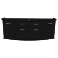Szafka pod Akwarium Profilowane Owalne Solid 200x60x75cm Czarna