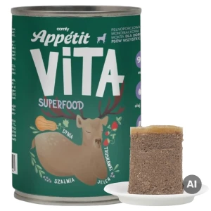 COMFY APPETIT VITA JELEŃ 400G Karma Mokra dla Psa Bez Zboża Dziczyzna MOCNA
