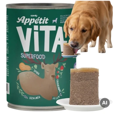 COMFY APPETIT VITA SUPERFOOD Monobiałkowa Karma Mokra dla Psa Jeleń 400g