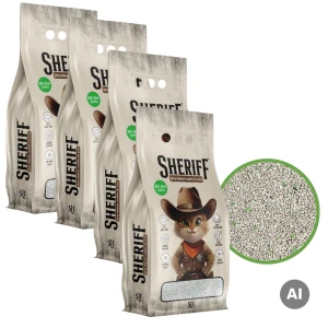 Żwirek Bentonitowy Dla Kota Sheriff Aloe Vera ZBYLAJĄCY Pakiet Zestaw 4x5L