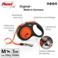FLEXI SMYCZ DLA PSA AUTOMATYCZNA TAŚMA M 5M do 25KG Classic NEON Pomarańcz