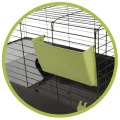 AquosPlast Królik PREMIUM 100 Duża Klatka z Wyposażeniem Dla Królika Świnki Morskiej 100x55x51cm + PAŚNIK + POIDEŁKO + DOMEK Czarno-Zielona
