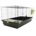AquosPlast Królik PREMIUM 100 Duża Klatka z Wyposażeniem Dla Królika Świnki Morskiej 100x55x51cm + PAŚNIK + POIDEŁKO + DOMEK Czarno-Zielona