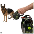 Wytrzymała Smycz Automatyczna Zielona Flexi Black Design L Tape Taśma 5m Dla Psa do 50kg
