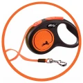 FLEXI SMYCZ DLA PSA AUTOMATYCZNA TAŚMA S 5M Do 15 kg NEON Pomarańczowa