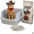 Sheriff Żwirek Bentonitowy Dla Kota Compact Zbrylający Carbon Węgiel Aktywny Zestaw 4x5L 20L