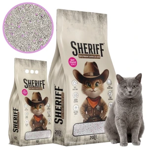 Sheriff Żwirek Bentonitowy Dla Kota Compact Zbrylający Baby Powder Zestaw 20L+5L