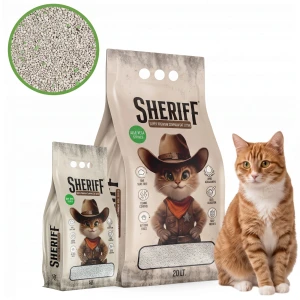 Sheriff Żwirek Bentonitowy Dla Kota Compact Zbrylający Aloe Vera Zestaw 20L+5L