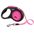 Smycz automatyczna Flexi New Neon S Różowa Taśma 5m Dla Psa do 15kg MOCNA Dla Psa Linka