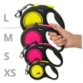 Smycz automatyczna Flexi New Neon S Różowa Taśma 5m Dla Psa do 15kg MOCNA Dla Psa Linka
