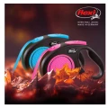 Smycz automatyczna Flexi New Neon S Różowa Taśma 5m Dla Psa do 15kg MOCNA Dla Psa Linka