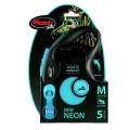 Smycz Automatyczna Flexi New Neon Niebieska DLA PSA Taśmowa 5m M MOCNA Dla Psa Do 25kg